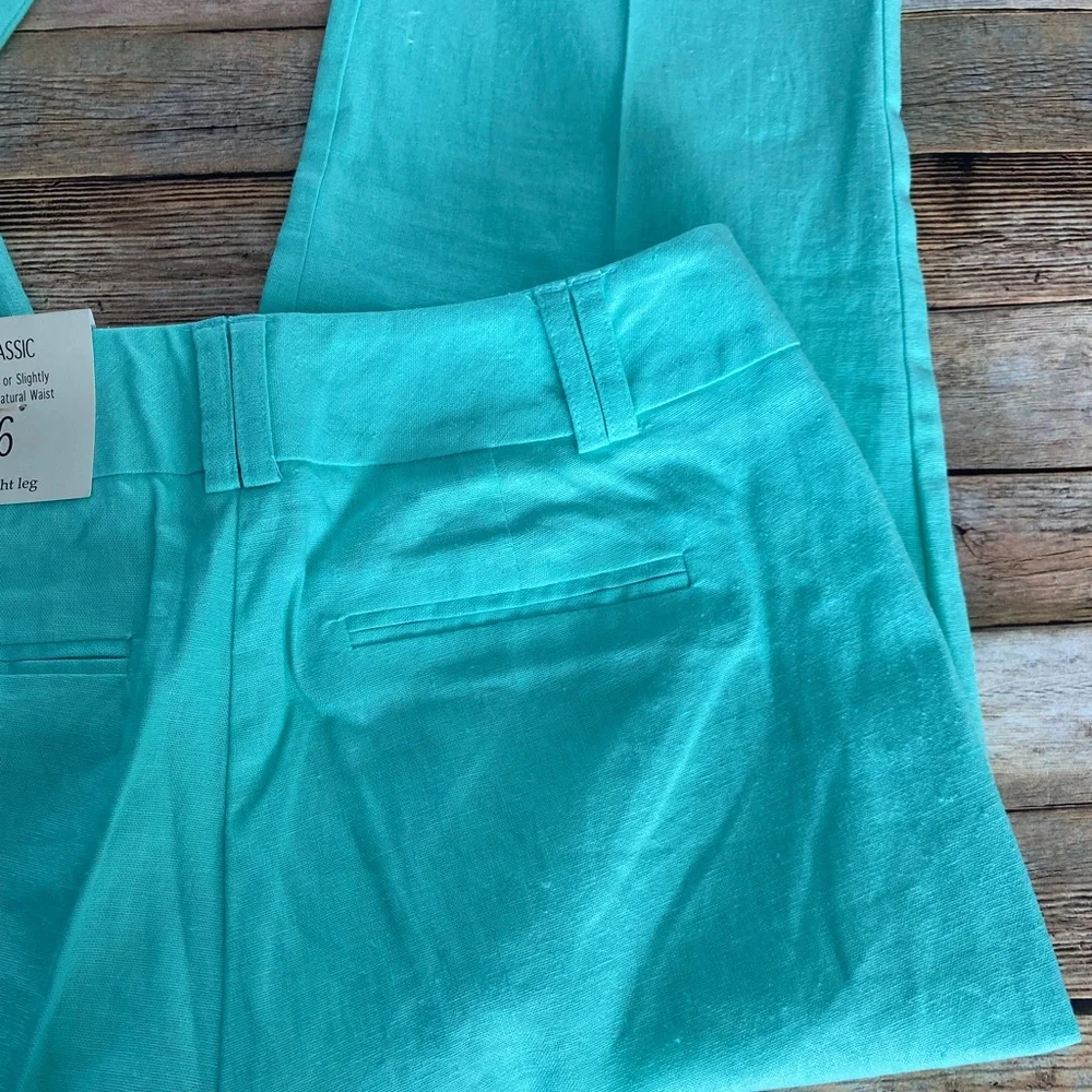 Cato Classic Mint Green Linen Blend Straight Leg Pants Size 6 NEW - Picture 12 of 12
